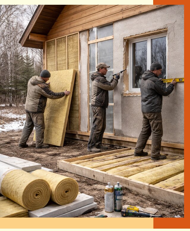 Утепление дачного дома в Сарове от 4947 руб/м2 — недорого | ТепломастерСро