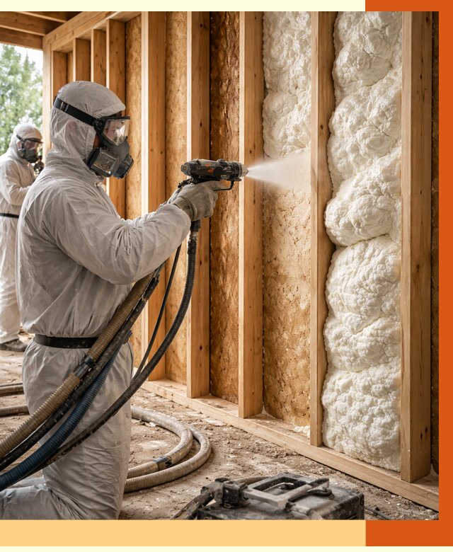 Утепление каркасного дома ППУ в Сарове от 2916 руб./м2 — работа под ключ | ТепломастерСро