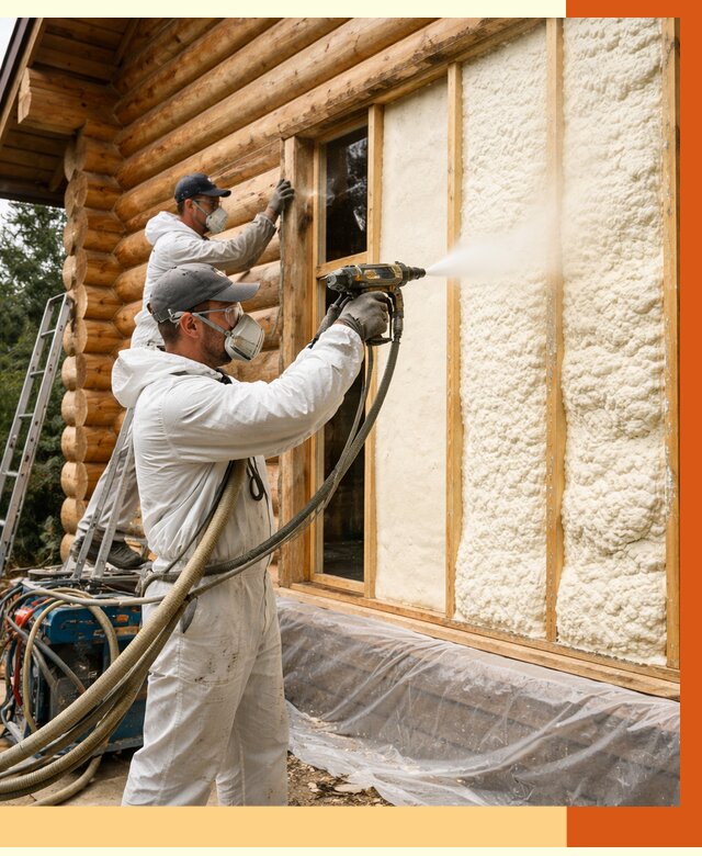 Утепление деревянного дома ППУ в Сарове от 4374 руб/м2 | ТепломастерСро — под ключ