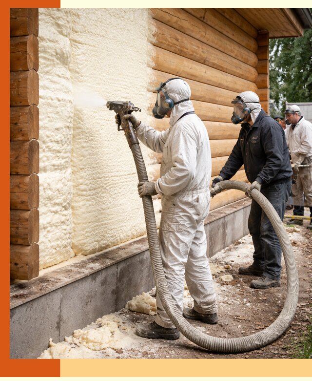Утепление дома из бруса пенополиуретаном в Сарове