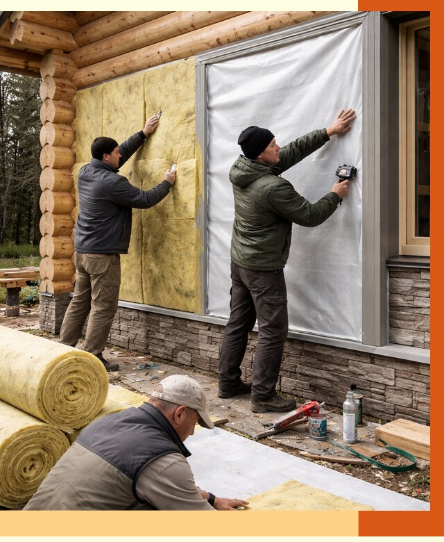 Утепление бревенчатого дома в Сарове от 7967 руб/м2 — заказать под ключ | ТепломастерСро