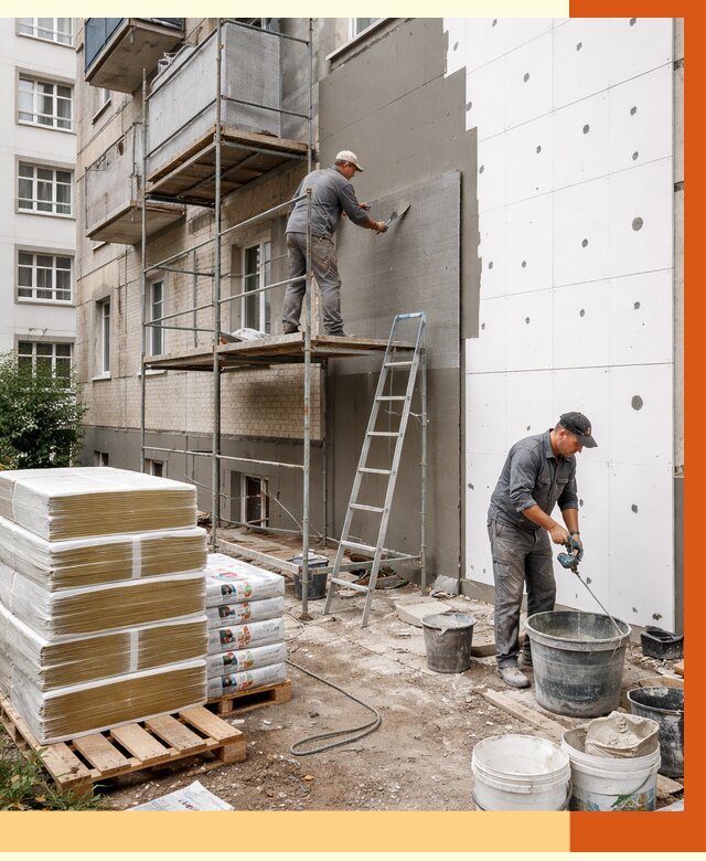 Утепление квартиры снаружи в Сарове от 6405 руб/м2 под ключ | ТепломастерСро