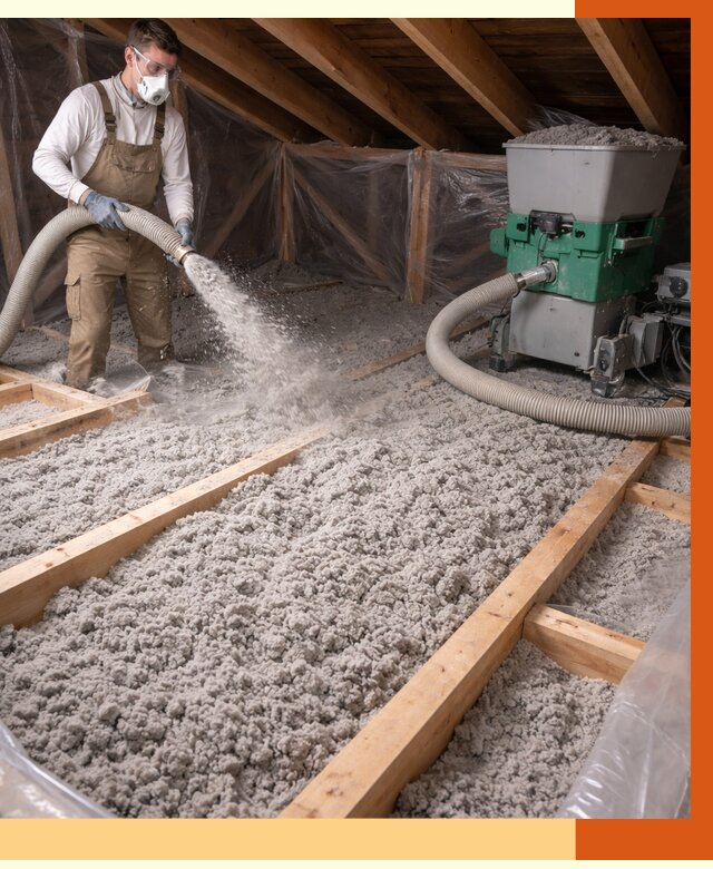 Утепление чердака эковатой в Сарове от 1510 руб/м2 — заказать у ТепломастерСро