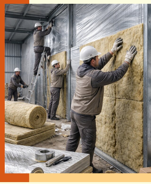 Утепление металлического склада в Сарове: теплоизоляция и герметизация