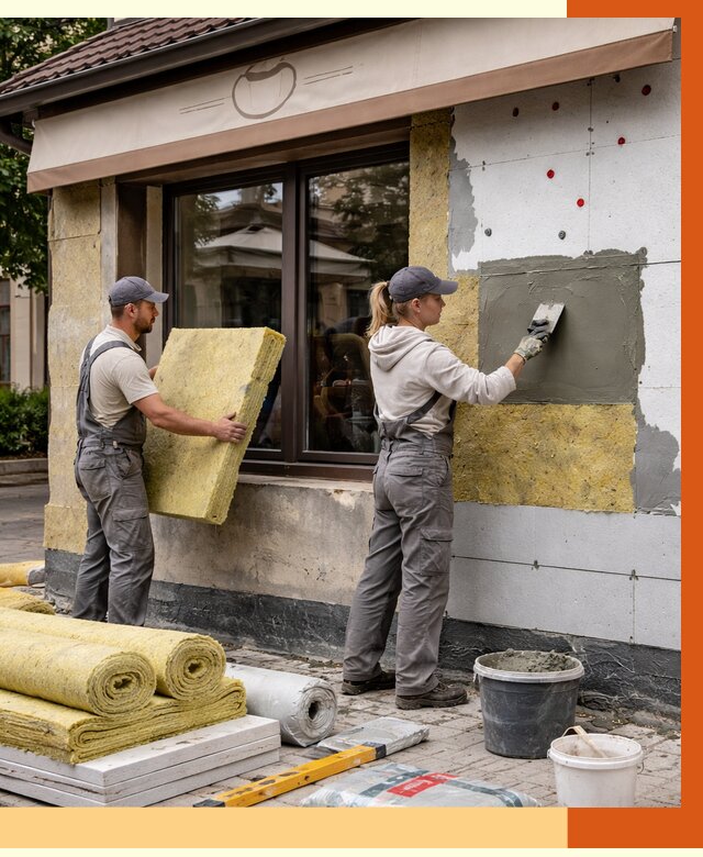 Утепление кафе в Сарове от 4374 руб/м2 — комплексно под ключ | ТепломастерСро