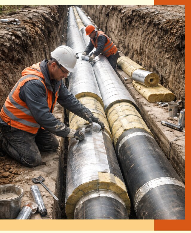 Утепление теплотрассы в Сарове от 4687 руб./м2 — ппу и комплексная изоляция | ТепломастерСро