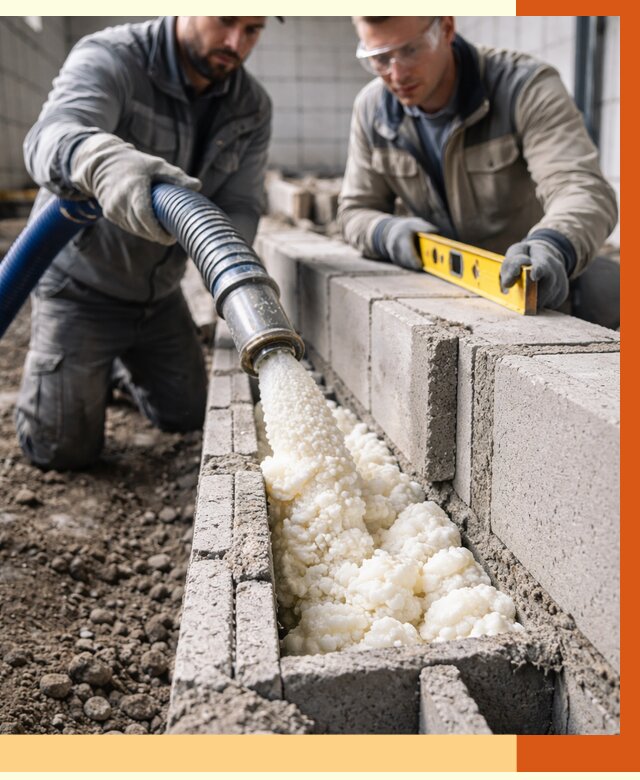 Заполнение колодцевой кладки ППУ в Сарове от 4374 руб. за м2 | ТепломастерСро