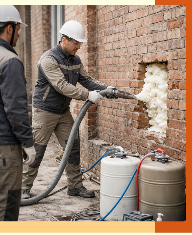 Заливка ППУ в пустоты кирпичной стены в Сарове от 2864 руб. | ТепломастерСро