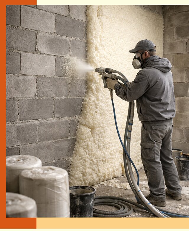 Утепление блочной стены ППУ в Сарове качественно и надёжно