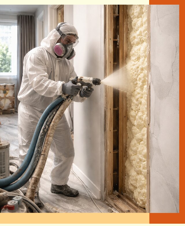 Межстеновое утепление ППУ в Сарове от 2864 руб/м2 — межстенное утепление под ключ | ТепломастерСро