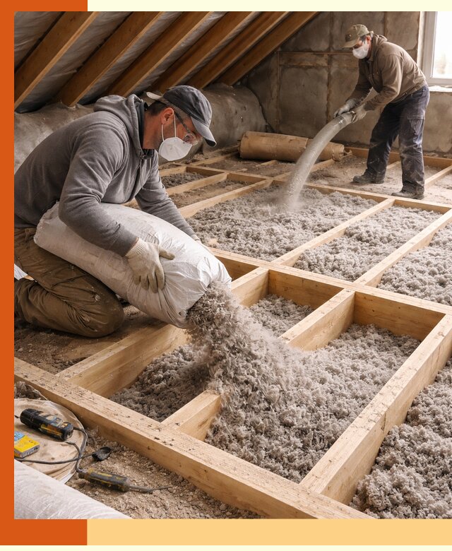 Заполнение полостей чердачного перекрытия в Сарове качественно и надёжно