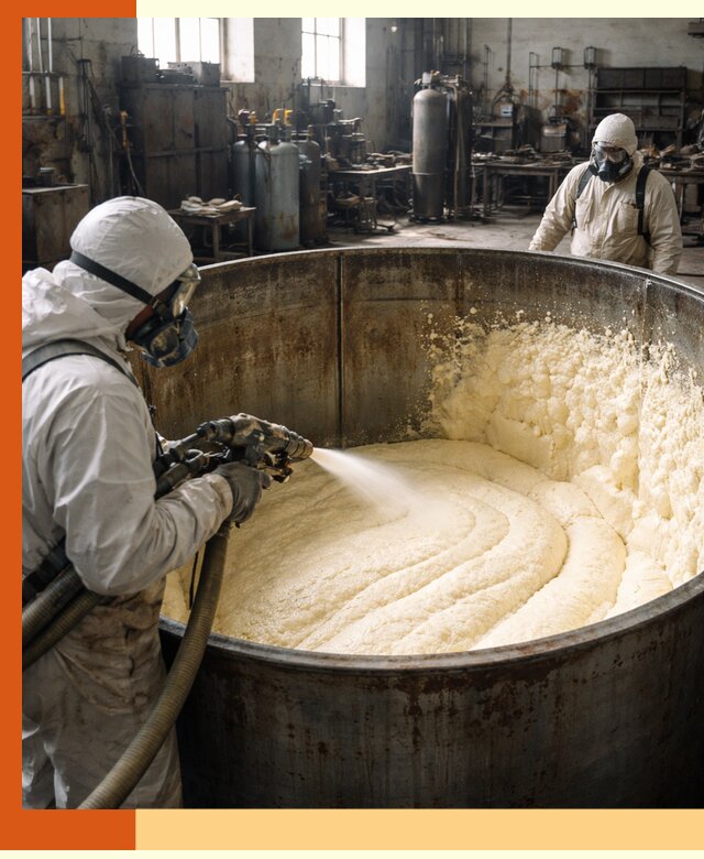 Заливка ппу в емкости с полной изоляцией и герметизацией в Сарове