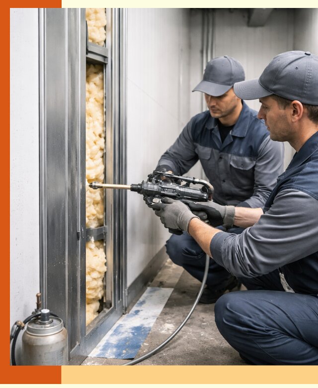 Заполнение пустот холодильных панелей в Сарове специализированной пеной