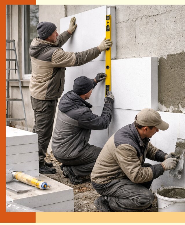 Утепление пенопластом наружных стен и фасадов в Сарове