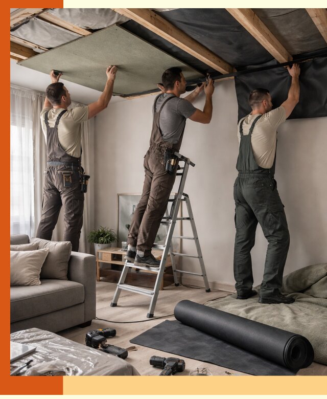 Шумоизоляция потолка в Сарове — профессиональное устранение шумов