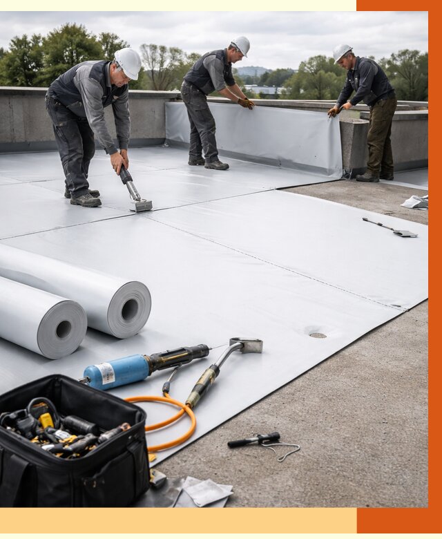 Гидроизоляция мембранной кровли в Сарове от 7811 руб./м² — профессионально | ТепломастерСро